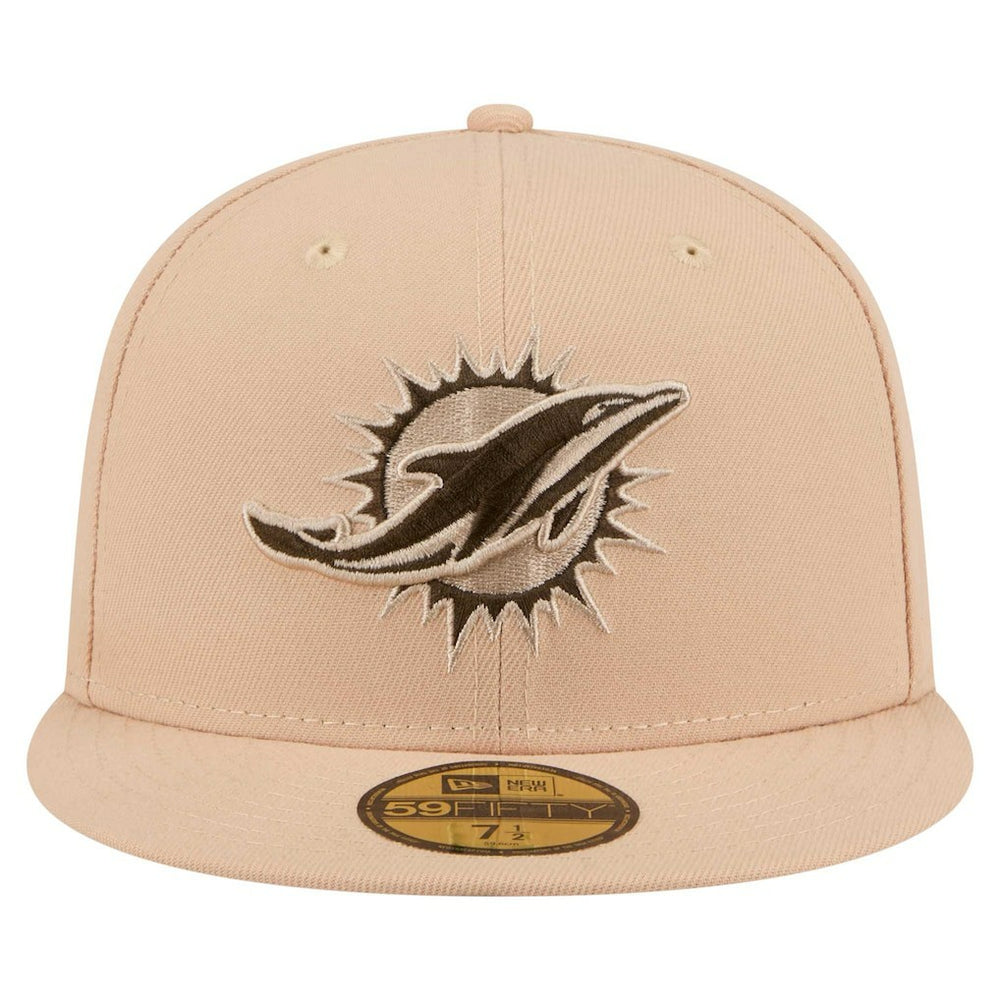 Miami Dolphins New Era Candied Pecan 59FIFTY Fitted Hat Tan | NFL