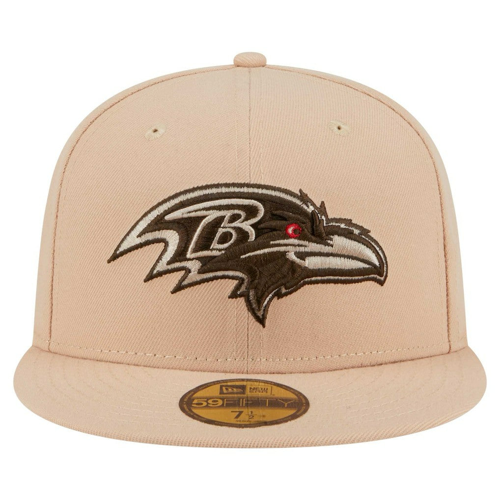Baltimore Ravens New Era Candied Pecan 59FIFTY Fitted Hat Tan | NFL
