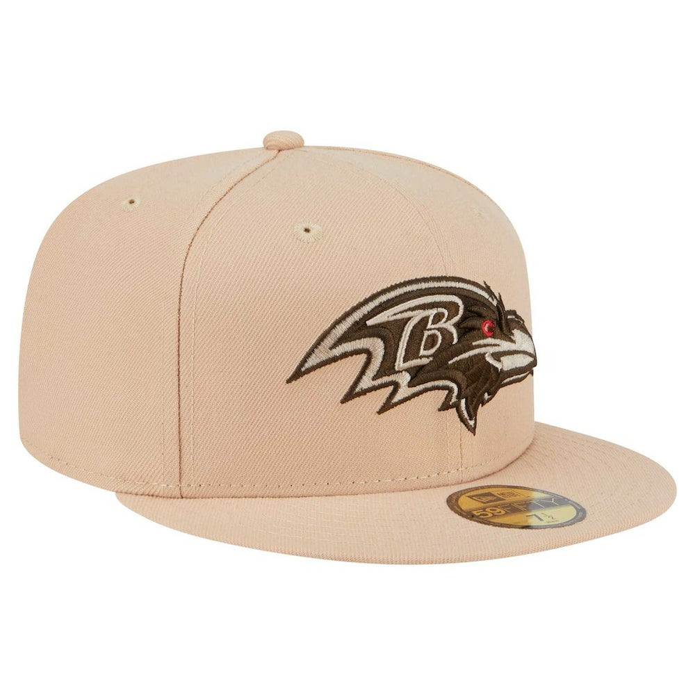 Baltimore Ravens New Era Candied Pecan 59FIFTY Fitted Hat Tan | NFL