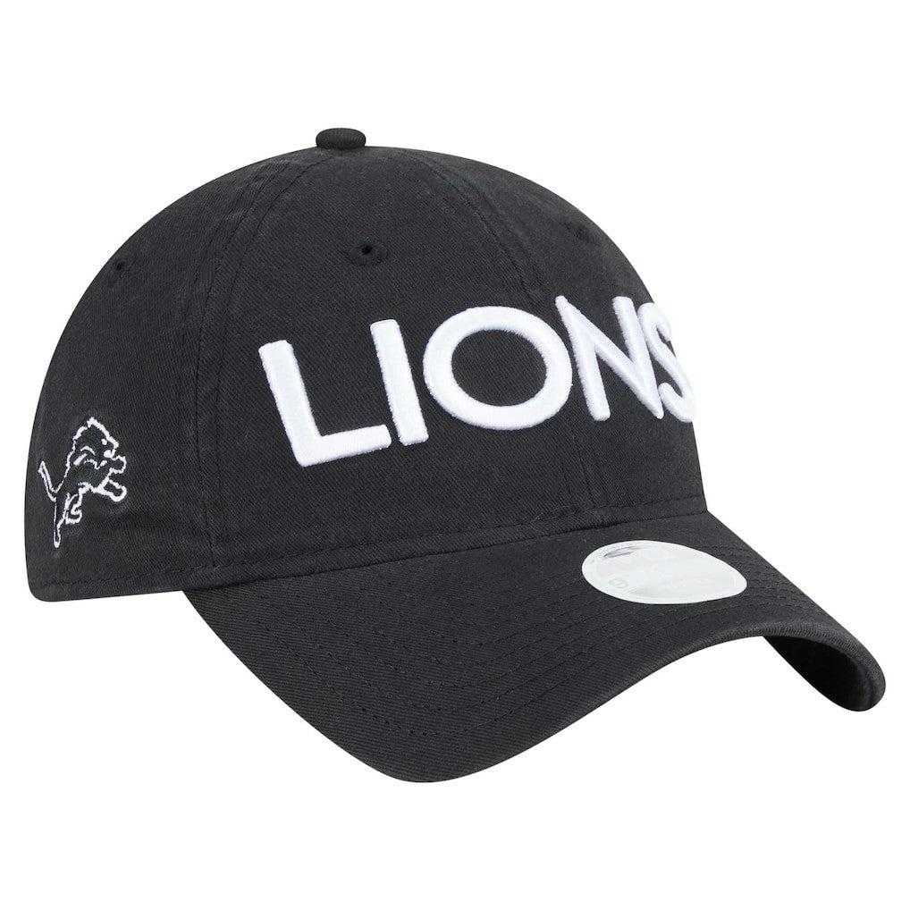 Detroit Lions New Era Women's Cece 9TWENTY Adjustable Hat Black | NFL