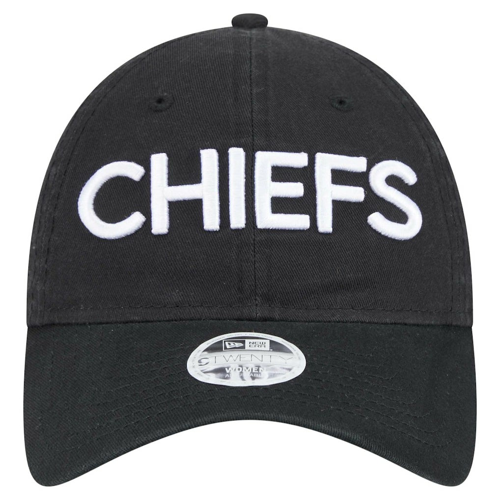 Kansas City Chiefs New Era Women's Cece 9TWENTY Adjustable Hat Black | NFL