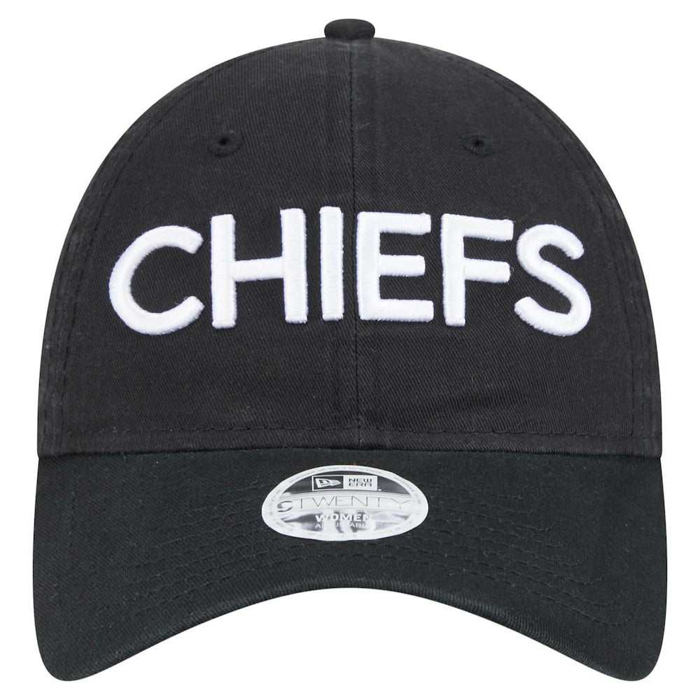 Kansas City Chiefs New Era Women's Cece 9TWENTY Adjustable Hat Black | NFL