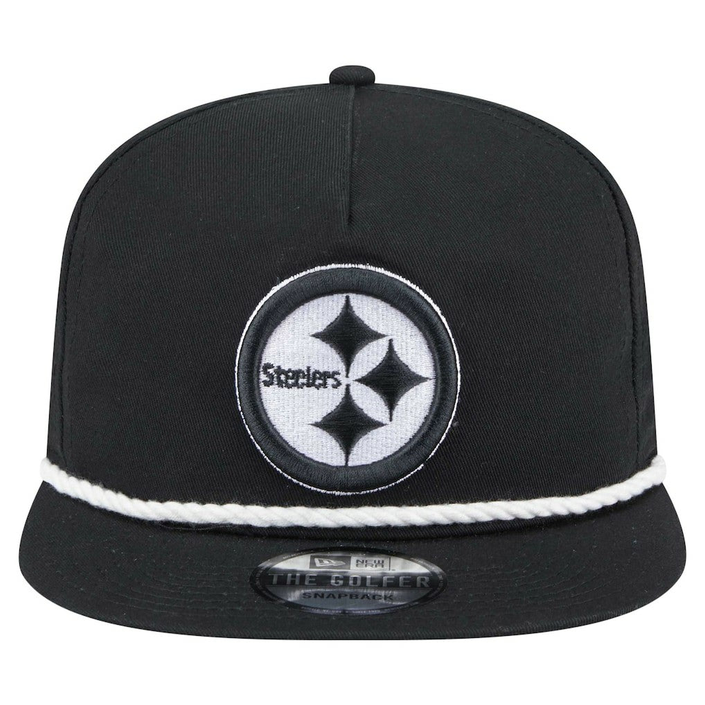 Pittsburgh Steelers New Era B-Dub Golfer Snapback Hat Black | NFL