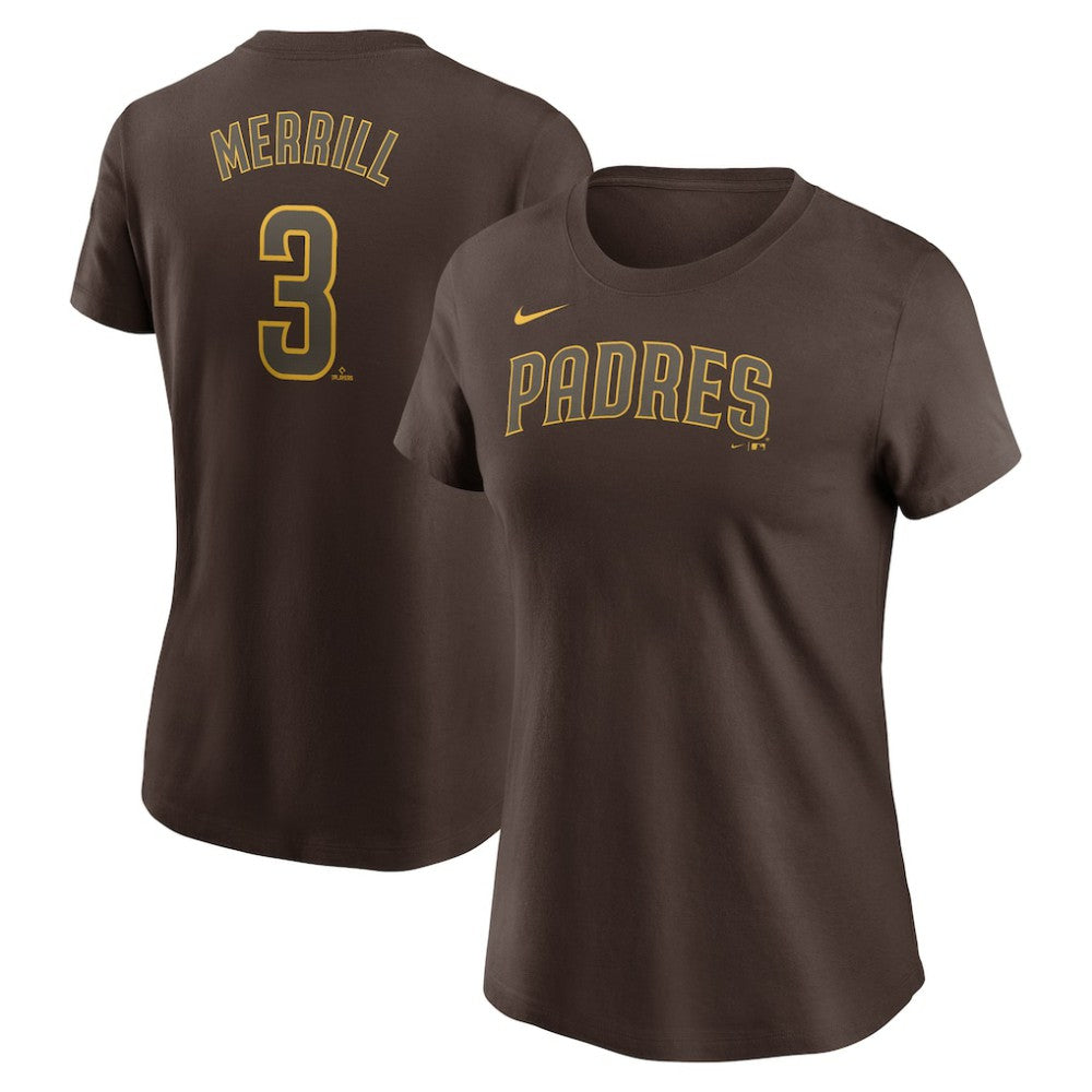 Jackson Merrill San Diego Padres Nike Women's Cooperstown Collection Fuse Name & Number T-Shirt - MLB