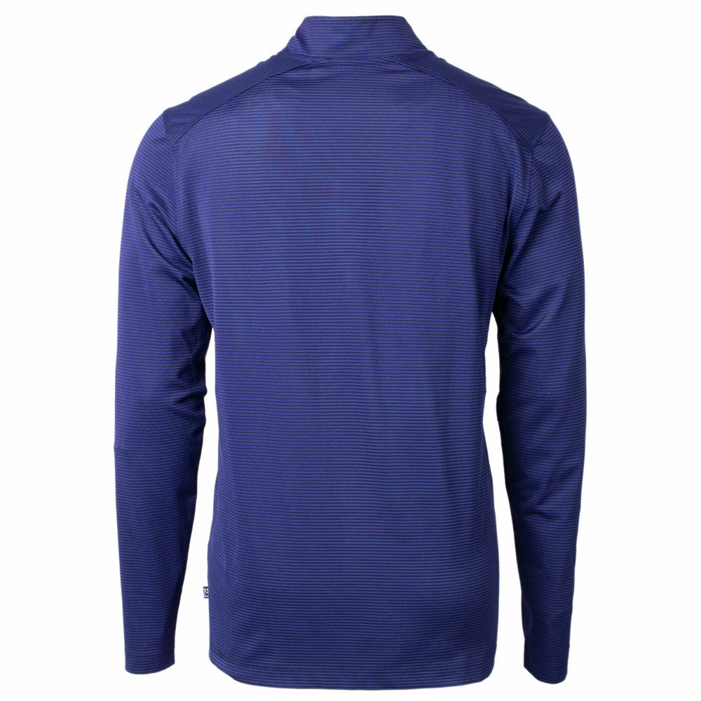 Kansas City Royals Cutter & Buck Big & Tall Virtue Eco Pique Micro Stripe Recycled Quarter-Zip Pullover Top - MLB