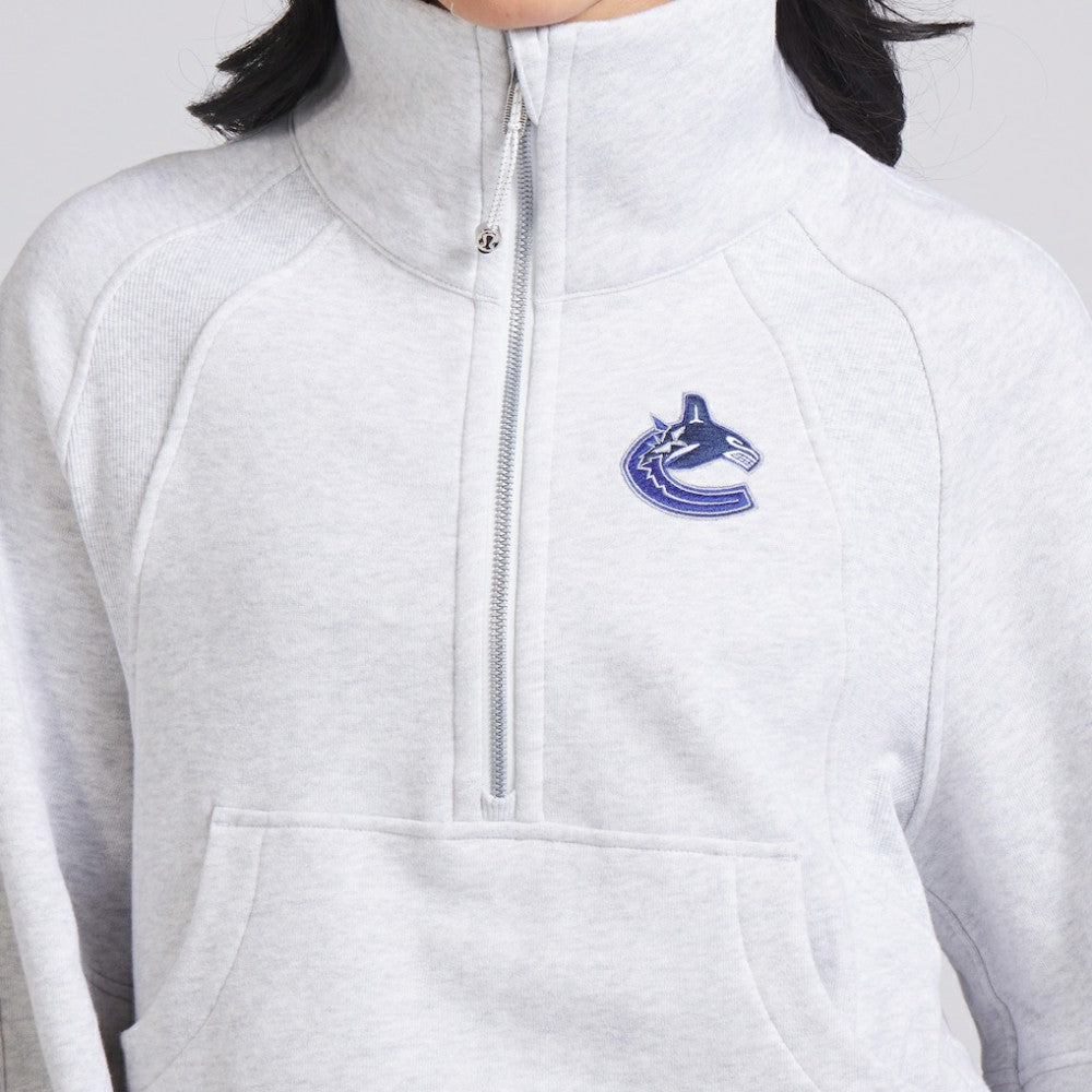 Vancouver Canucks lululemon Women's Scuba Oversized Half Zip Top - Heather Gray - NHL