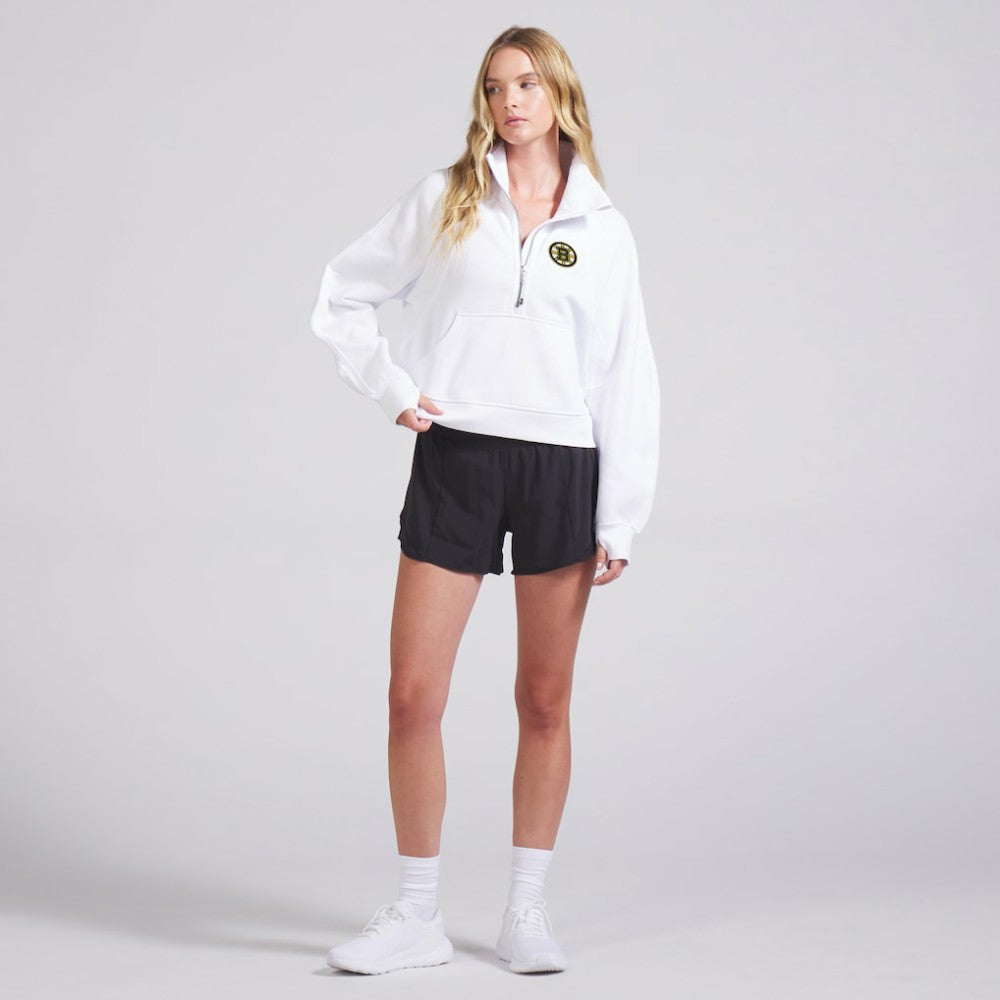 Boston Bruins lululemon Women's Scuba Oversized Half Zip Top - White - NHL