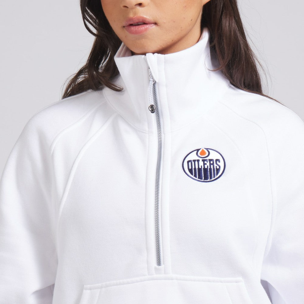 Edmonton Oilers lululemon Women's Scuba Oversized Half Zip Top - White - NHL