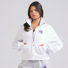 New York Rangers lululemon Women's Scuba Oversized Half Zip Top - White - NHL