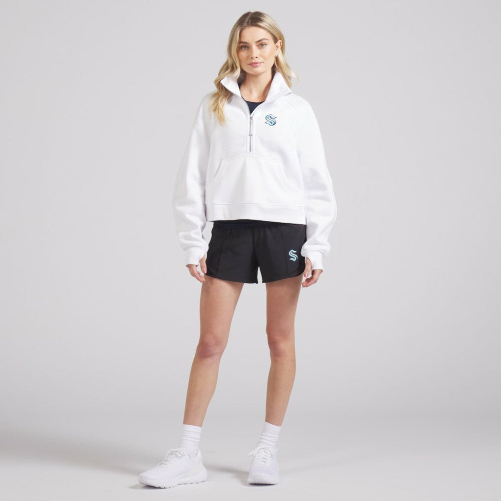 Seattle Kraken lululemon Women's Scuba Oversized Half Zip Top - White - NHL