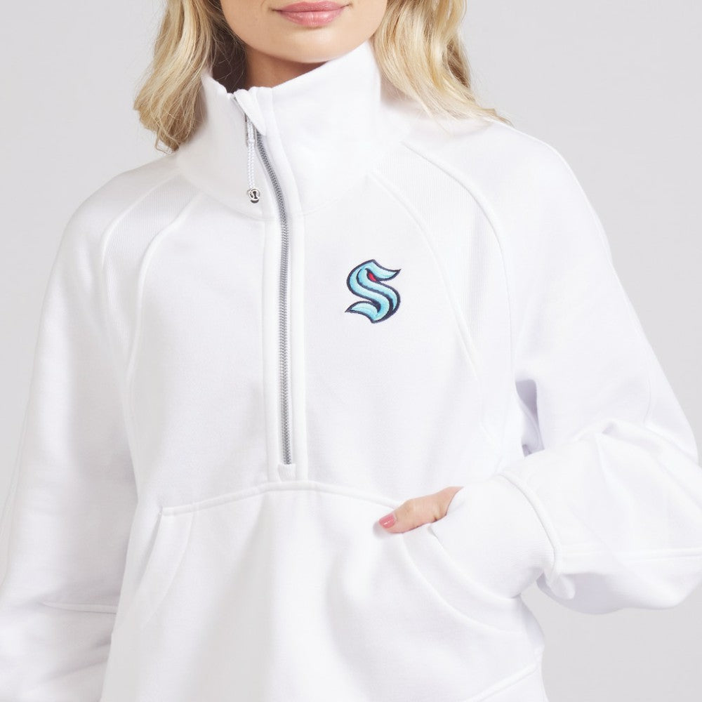 Seattle Kraken lululemon Women's Scuba Oversized Half Zip Top - White - NHL