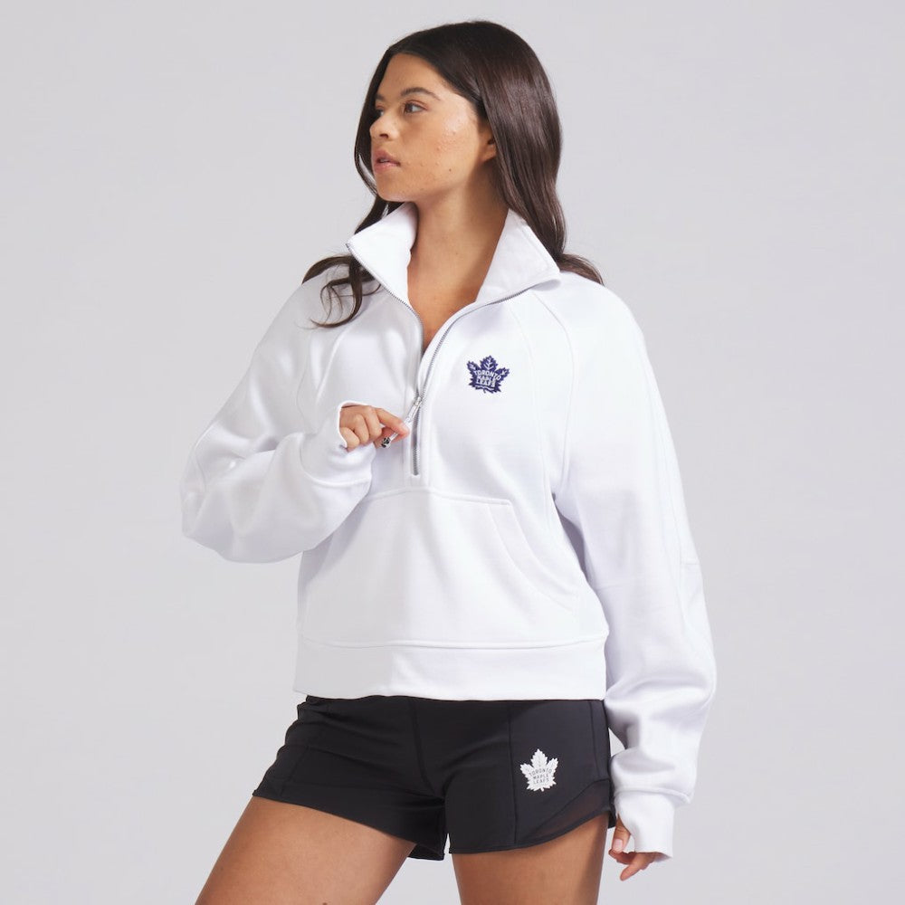 Toronto Maple Leafs lululemon Women's Scuba Oversized Half Zip Top - White - NHL