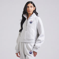 Edmonton Oilers lululemon Women's Scuba Oversized Half Zip Top - Heather Gray - NHL