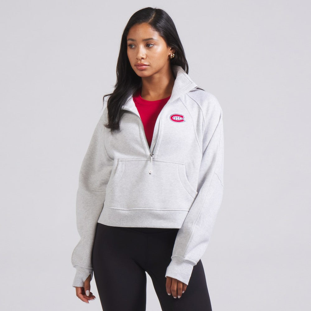 Montreal Canadiens lululemon Women's Scuba Oversized Half Zip Top - Heather Gray - NHL
