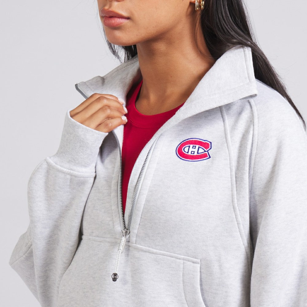 Montreal Canadiens lululemon Women's Scuba Oversized Half Zip Top - Heather Gray - NHL