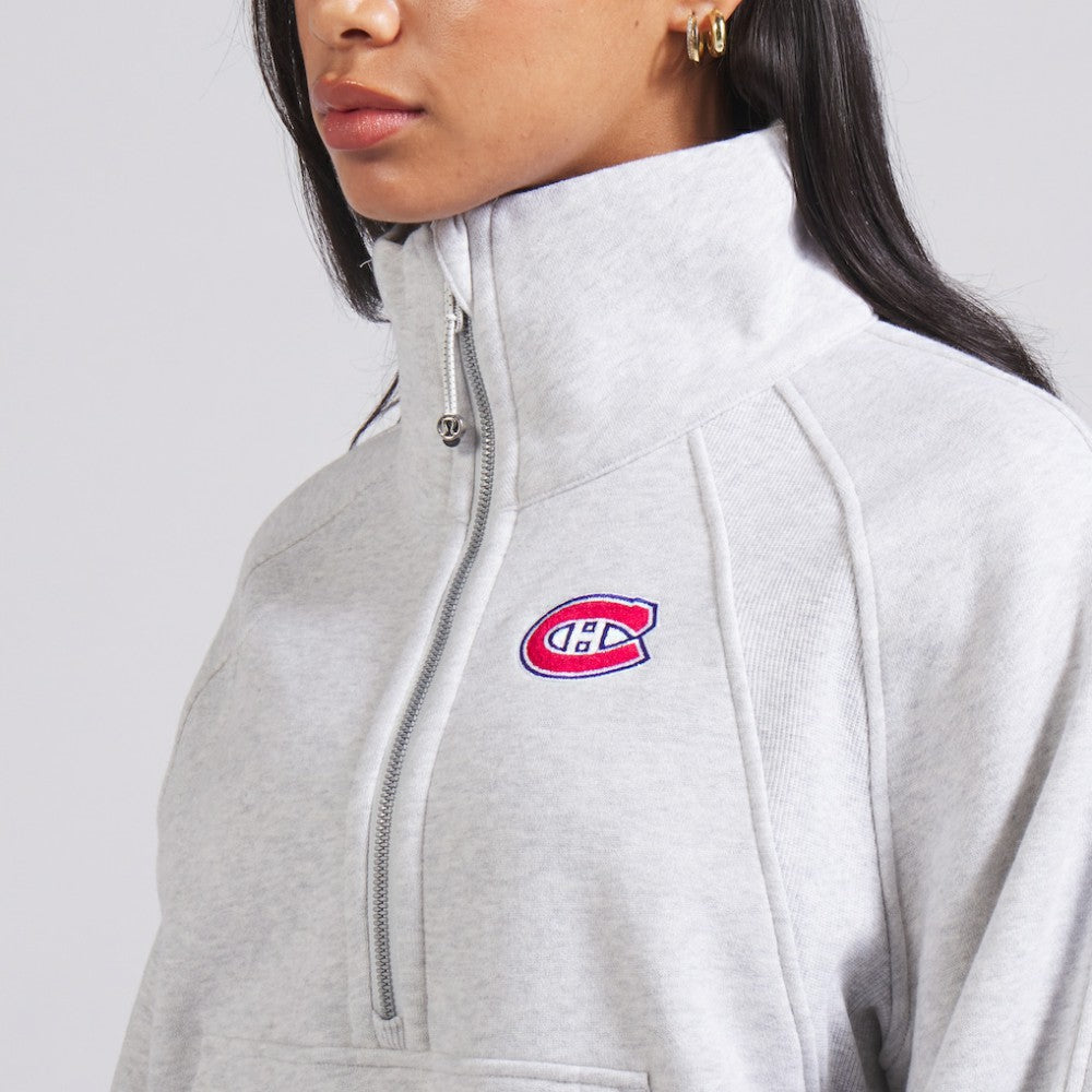 Montreal Canadiens lululemon Women's Scuba Oversized Half Zip Top - Heather Gray - NHL