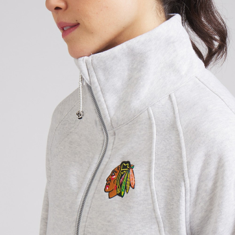 Chicago Blackhawks lululemon Women's Scuba Oversized Half Zip Top - Heather Gray - NHL