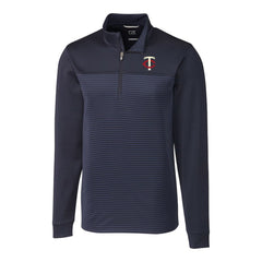 Minnesota Twins Cutter & Buck Big & Tall Traverse Stripe Stretch DryTec Quarter-Zip Top - MLB