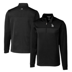 Los Angeles Dodgers Cutter & Buck Big & Tall Traverse Stripe Stretch DryTec Quarter-Zip Top - MLB