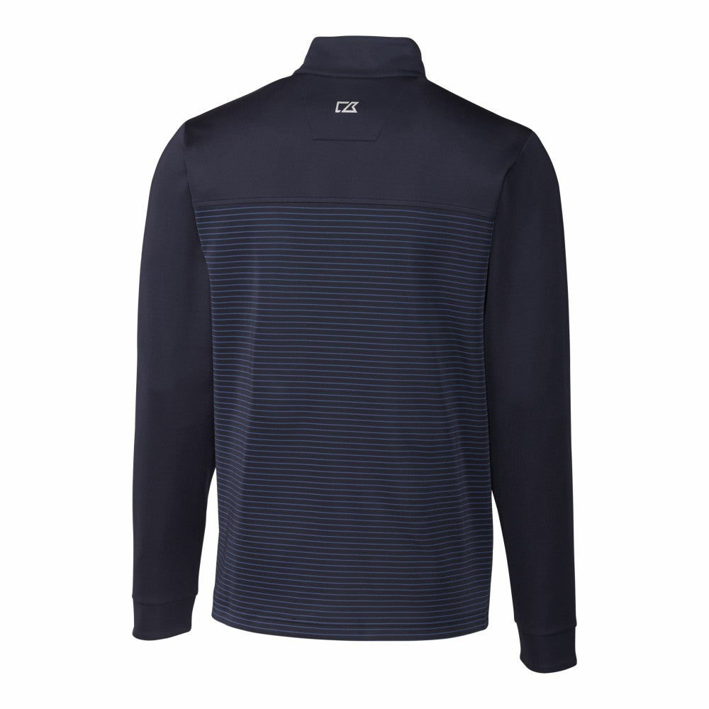 Cleveland Guardians Cutter & Buck Big & Tall Traverse Stripe Stretch DryTec Quarter-Zip Top - MLB