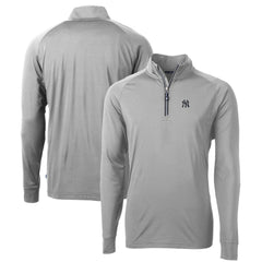 New York Yankees Cutter & Buck Big & Tall Adapt Eco Knit Stretch Recycled Quarter-Zip Pullover Top - MLB