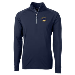 Milwaukee Brewers Cutter & Buck Big & Tall Adapt Eco Knit Stretch Recycled Raglan DryTec Quarter-Zip Top - MLB