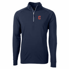 Cleveland Guardians Cutter & Buck Big & Tall Adapt Eco Knit Stretch Recycled Quarter-Zip Pullover Top - MLB