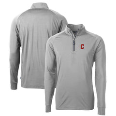 Cleveland Guardians Cutter & Buck Big & Tall Adapt Eco Knit Stretch Recycled Raglan DryTec Quarter-Zip Top - MLB