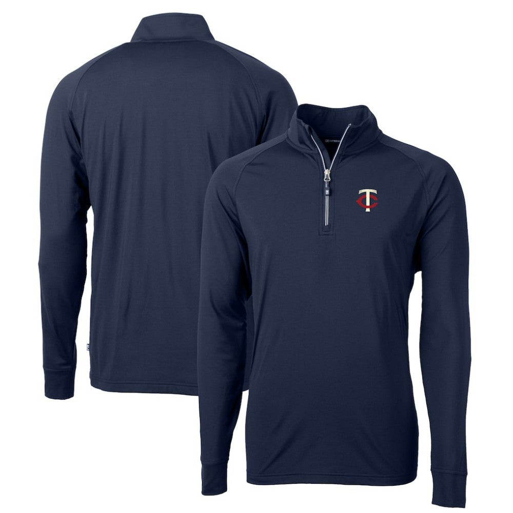 Minnesota Twins Cutter & Buck Big & Tall Adapt Eco Knit Stretch Recycled Quarter-Zip Pullover Top - MLB