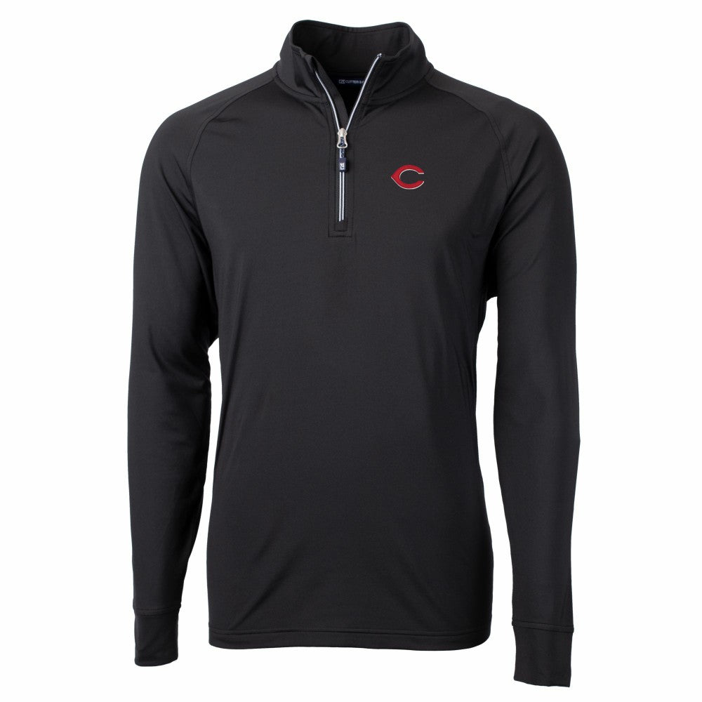 Cincinnati Reds Cutter & Buck Big & Tall Adapt Eco Knit Stretch Recycled Quarter-Zip Pullover Top - MLB