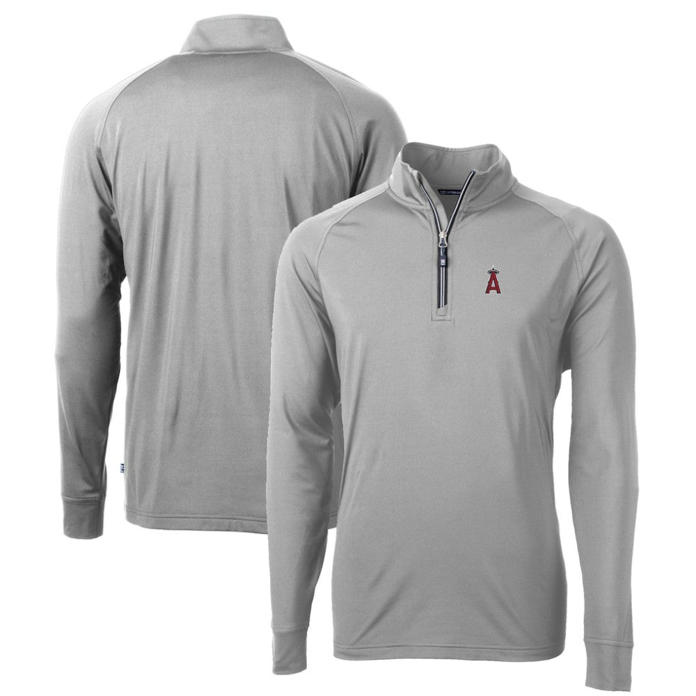 Los Angeles Angels Cutter & Buck Big & Tall Adapt Eco Knit Stretch Recycled Quarter-Zip Pullover Top - MLB