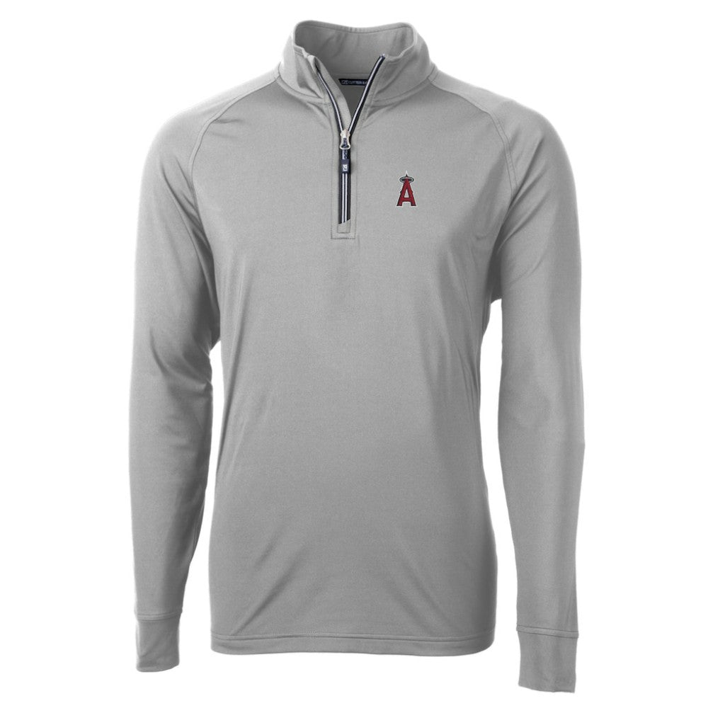 Los Angeles Angels Cutter & Buck Big & Tall Adapt Eco Knit Stretch Recycled Quarter-Zip Pullover Top - MLB