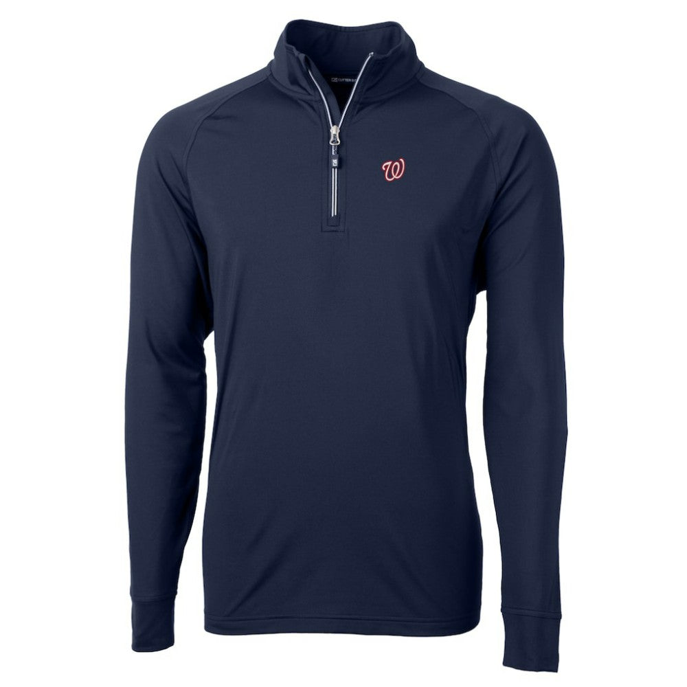 Washington Nationals Cutter & Buck Big & Tall Adapt Eco Knit Stretch Recycled Quarter-Zip Pullover Top - MLB