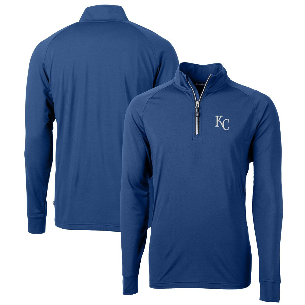 Kansas City Royals Cutter & Buck Big & Tall Adapt Eco Knit Stretch Recycled Quarter-Zip Pullover Top - MLB