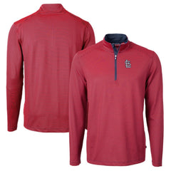 St. Louis Cardinals Cutter & Buck Big & Tall Virtue Eco Pique Micro Stripe Quarter-Zip Jacket - MLB
