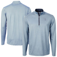 Tampa Bay Rays Cutter & Buck Virtue Eco Pique Micro Stripe Recycled Quarter-Zip Pullover Top - MLB