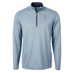 Tampa Bay Rays Cutter & Buck Virtue Eco Pique Micro Stripe Recycled Quarter-Zip Pullover Top - MLB