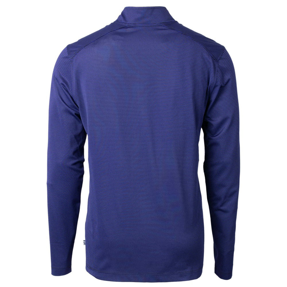 Kansas City Royals Cutter & Buck Virtue Eco Pique Micro Stripe Recycled Quarter-Zip Pullover Top - MLB