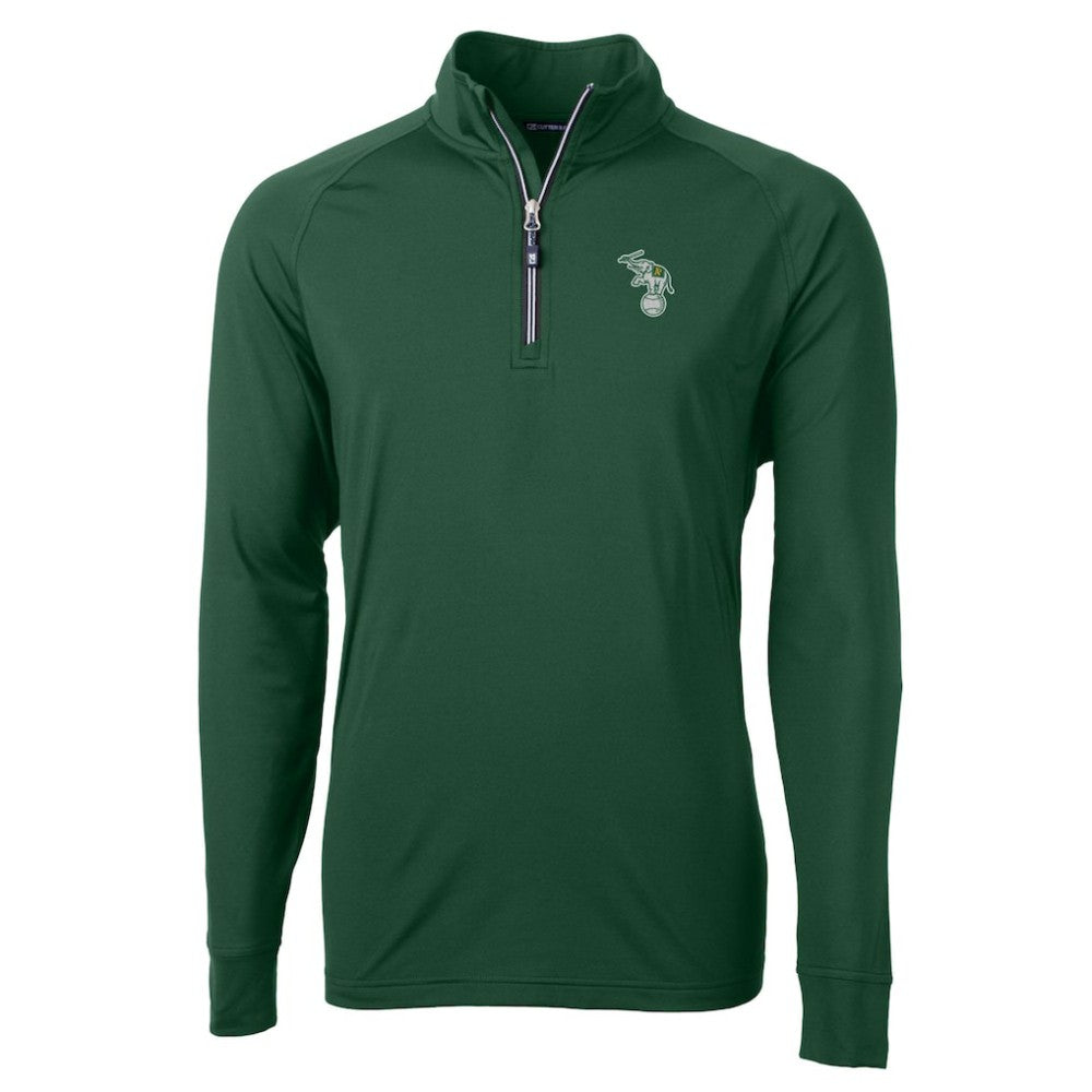 Athletics Cutter & Buck Stomper Adapt Eco Knit Stretch Recycled Quarter-Zip Pullover Top - MLB