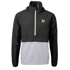 Athletics Cutter & Buck Charter Eco Recycled Half-Zip Anorak Jacket - MLB