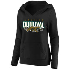 Jacksonville Jaguars Women's Plus Size Retro Logo Pullover Hoodie Black | Mitchell & Ness