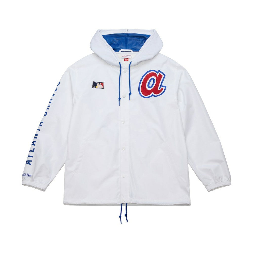 Atlanta Braves Mitchell & Ness Vintage Full-Snap Hooded Coaches Jacket - MLB