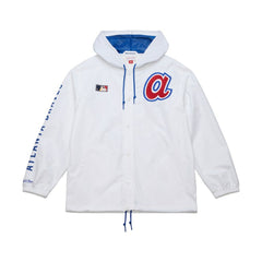 Atlanta Braves Mitchell & Ness Vintage Full-Snap Hooded Coaches Jacket - MLB
