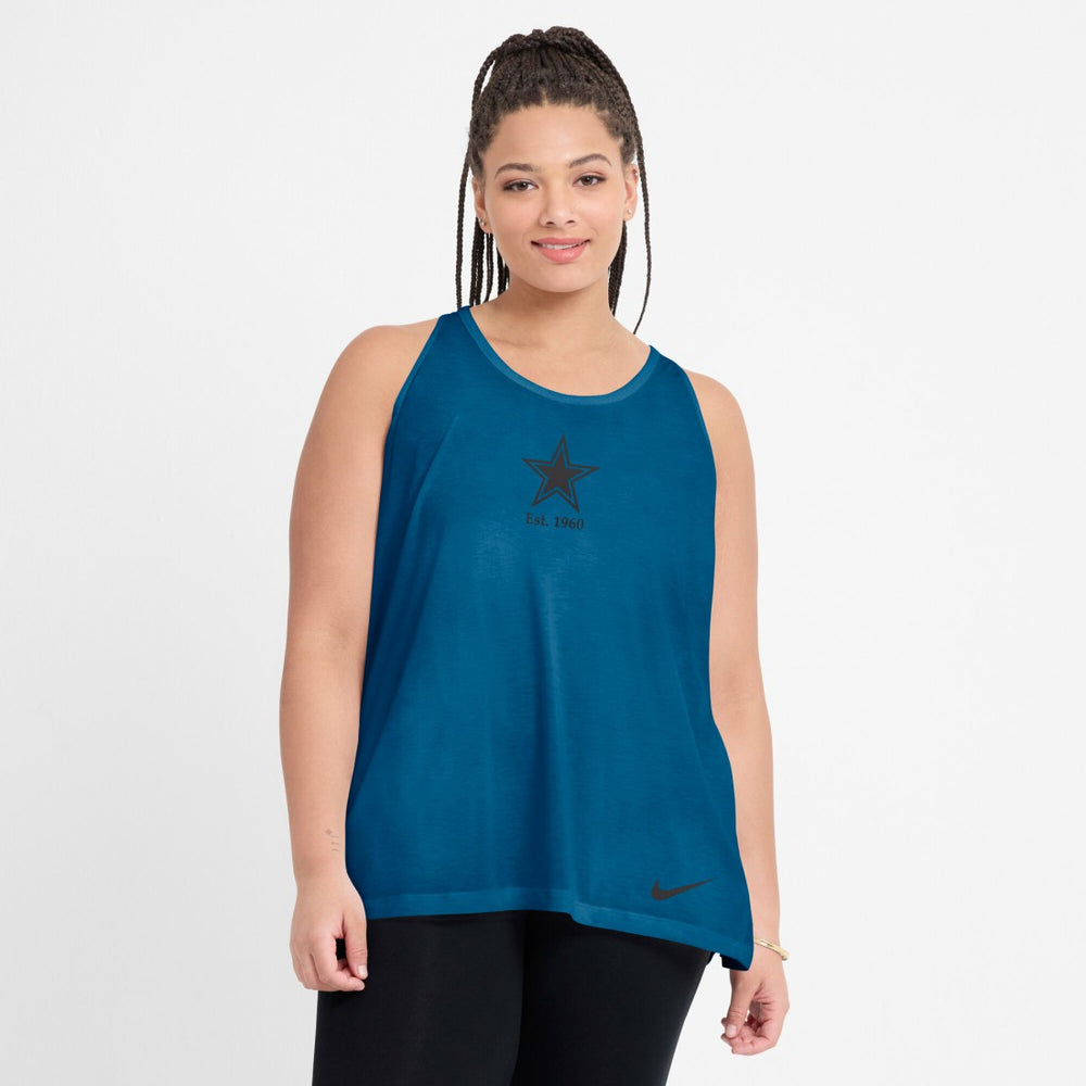 Dallas Cowboys Women's Glory Open-Back Crisscross Dri-FIT Tank Top Navy | Nike for Sale