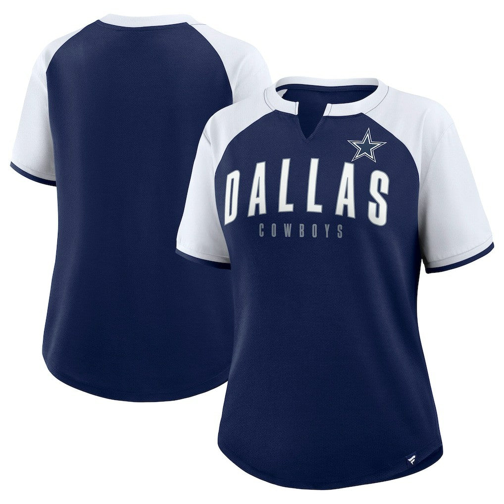 Dallas Cowboys Women's Height Advantage T-Shirt Navy/White | Fanatics