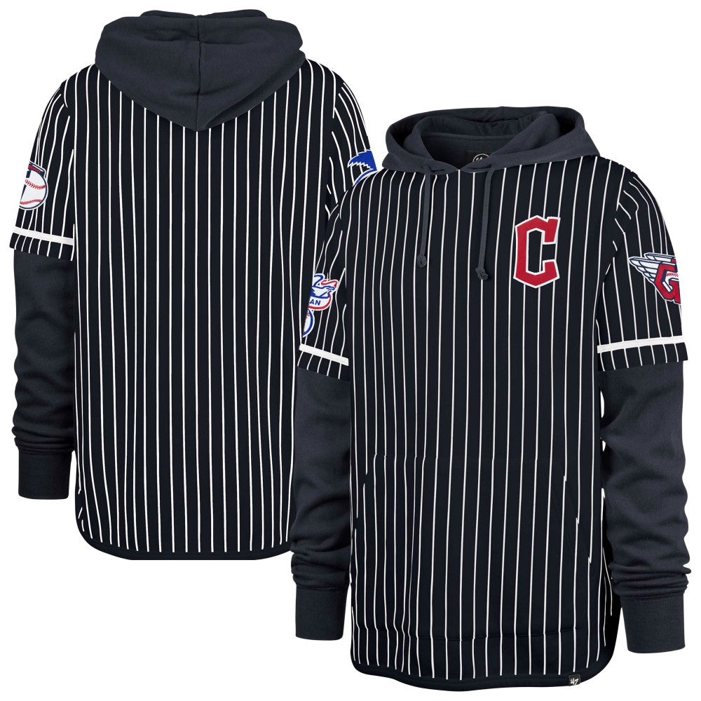 Cleveland Guardians '47 Pinstripe Double Header Pullover Hoodie - MLB