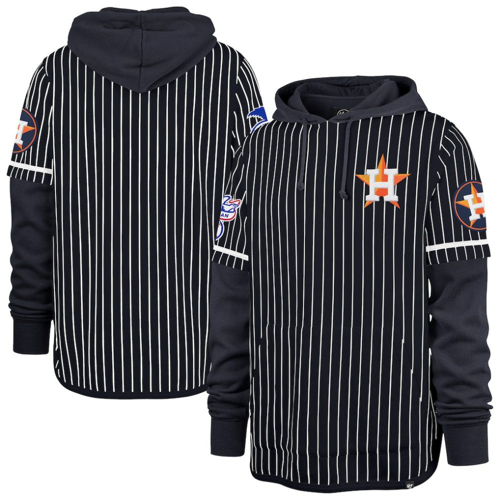 Houston Astros '47 Pinstripe Double Header Pullover Hoodie - MLB