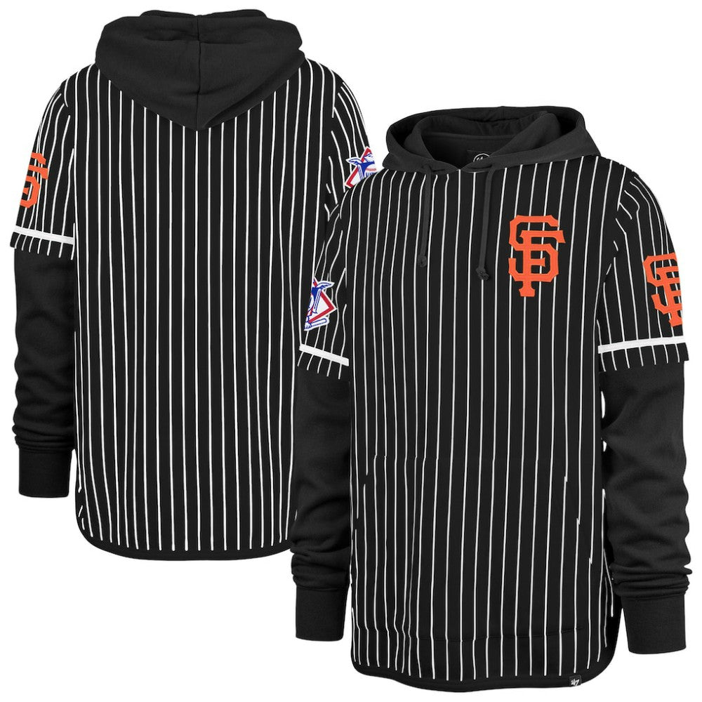 San Francisco Giants '47 Pinstripe Double Header Pullover Hoodie - MLB