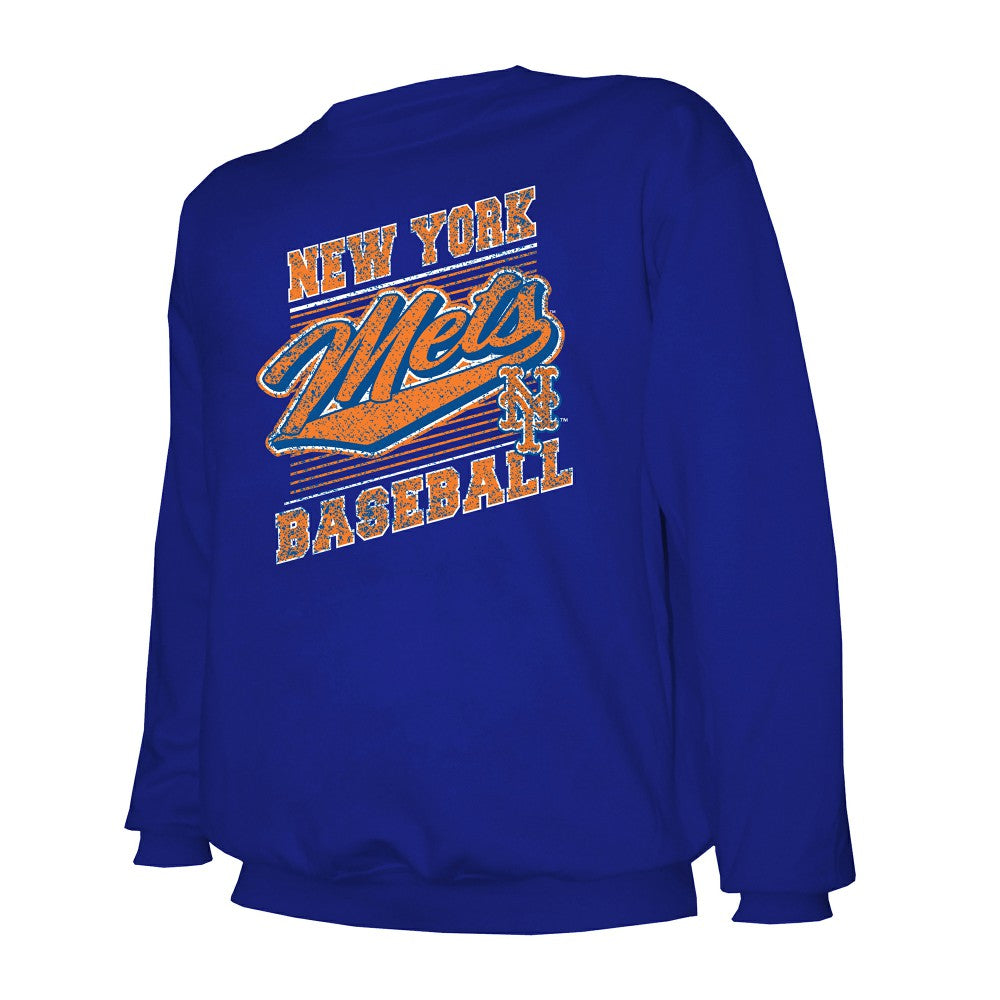 New York Mets Stitches Lightweight Crew Sweatshirt - MLB