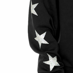 Baltimore Ravens Gameday Couture Women's Rhinestone Star Sleeve Settle the Score Oversized Tri-Blend Pullover Black | NFL